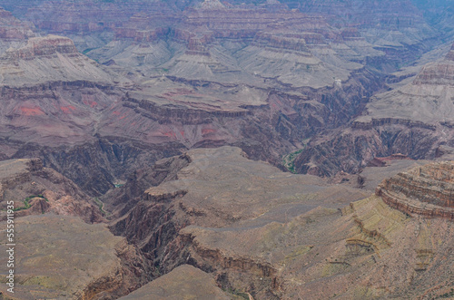 Grand Canyon and Colorado river scenic view from Mather Point on the South Rim in Grand Canyon National Park (Arizona, United States)