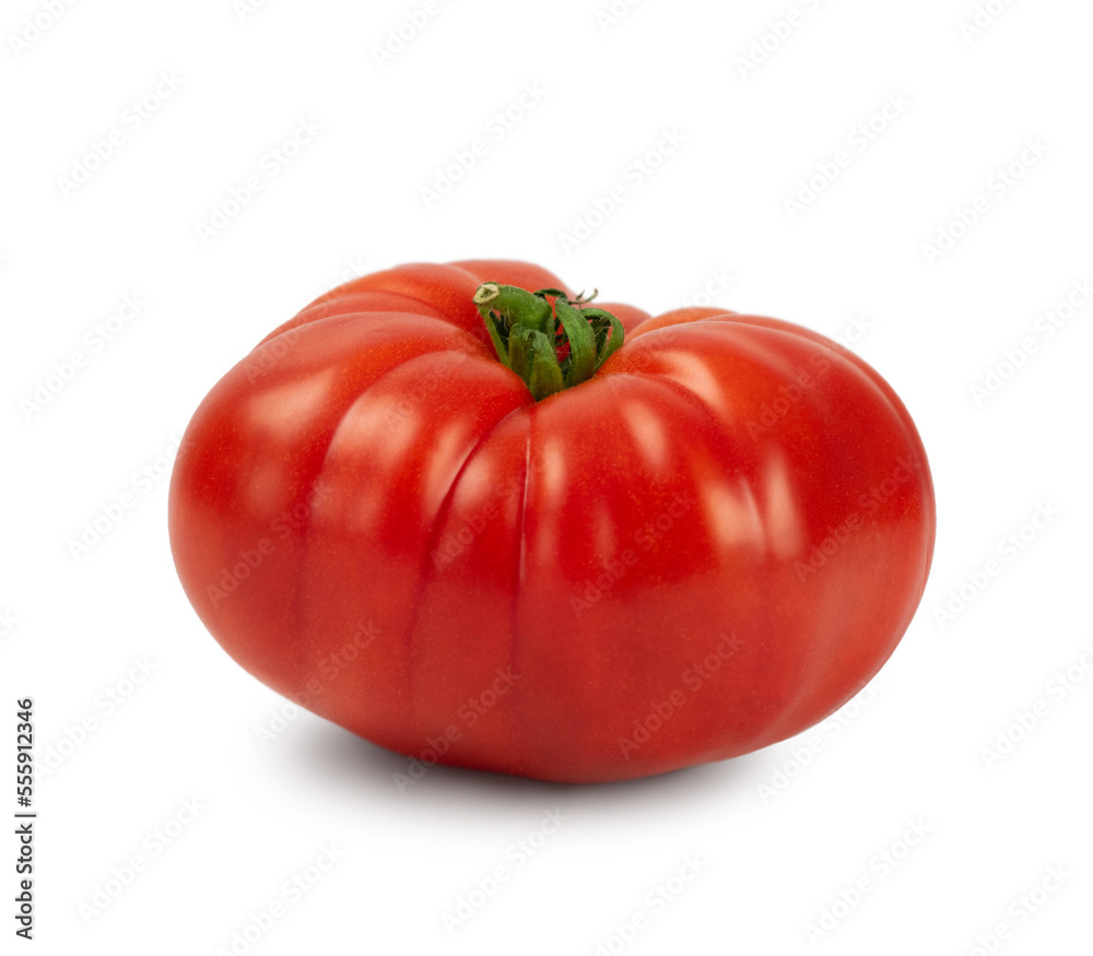 Fresh red beefsteak tomatoes isolated on a white background. Fresh vegetables. Fresh red beefsteak tomatoes isolated on a white background. Fresh vegetables.
