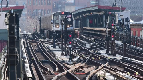 city subway platform NYC Brooklyn train photo