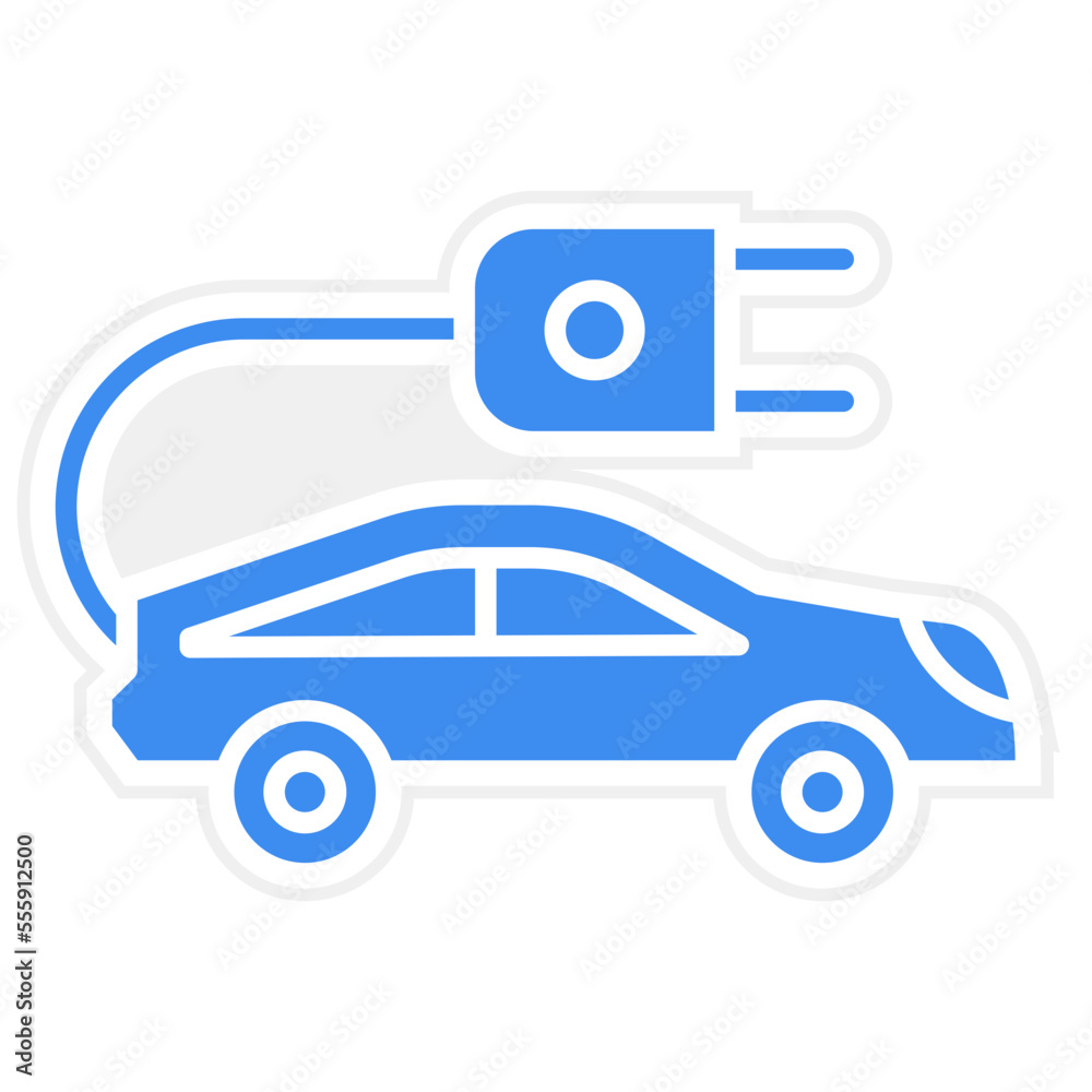 Electric Car Icon Style Electric Car Icon Style
