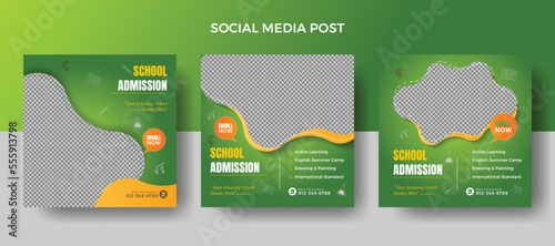 School admission open  social media post  template and education banner, admission banner education social media, school kids, kids learning, children education, social media post.