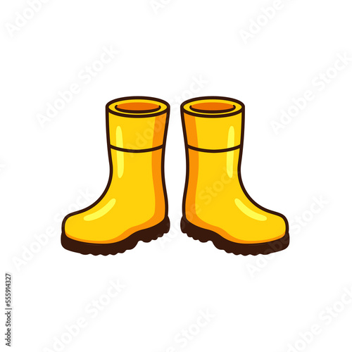 Yellow rubber boots cartoon vector art