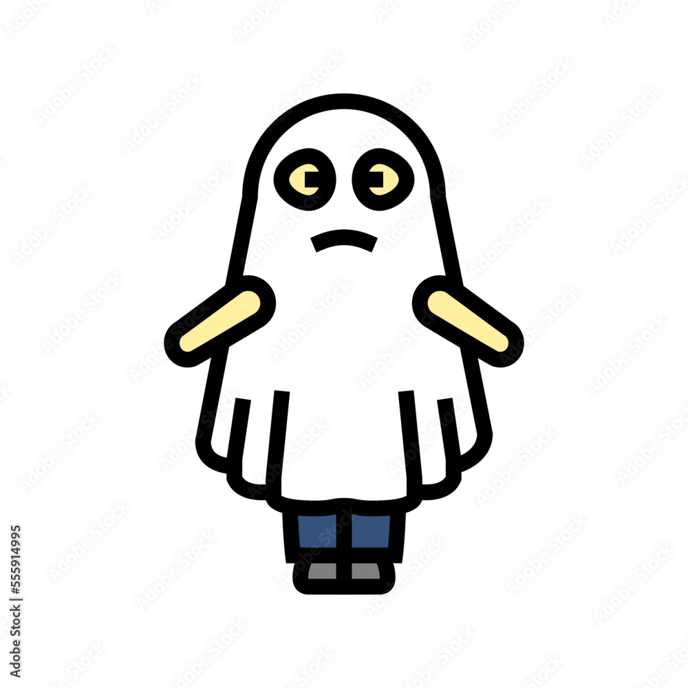 costume ghost color icon vector. costume ghost sign. isolated symbol illustration