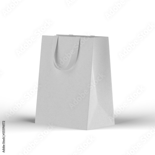 Paper shopping bag 3d rendering