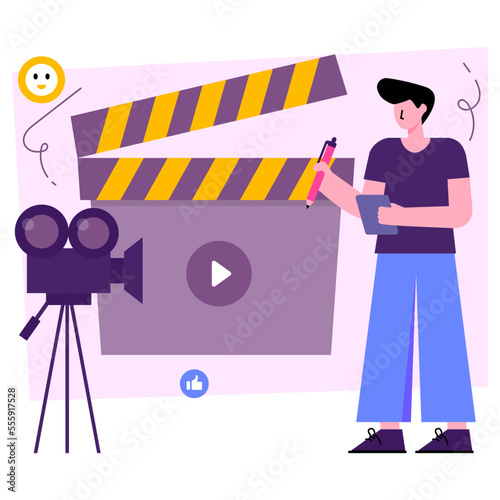 Unique design illustration of filmmaking 