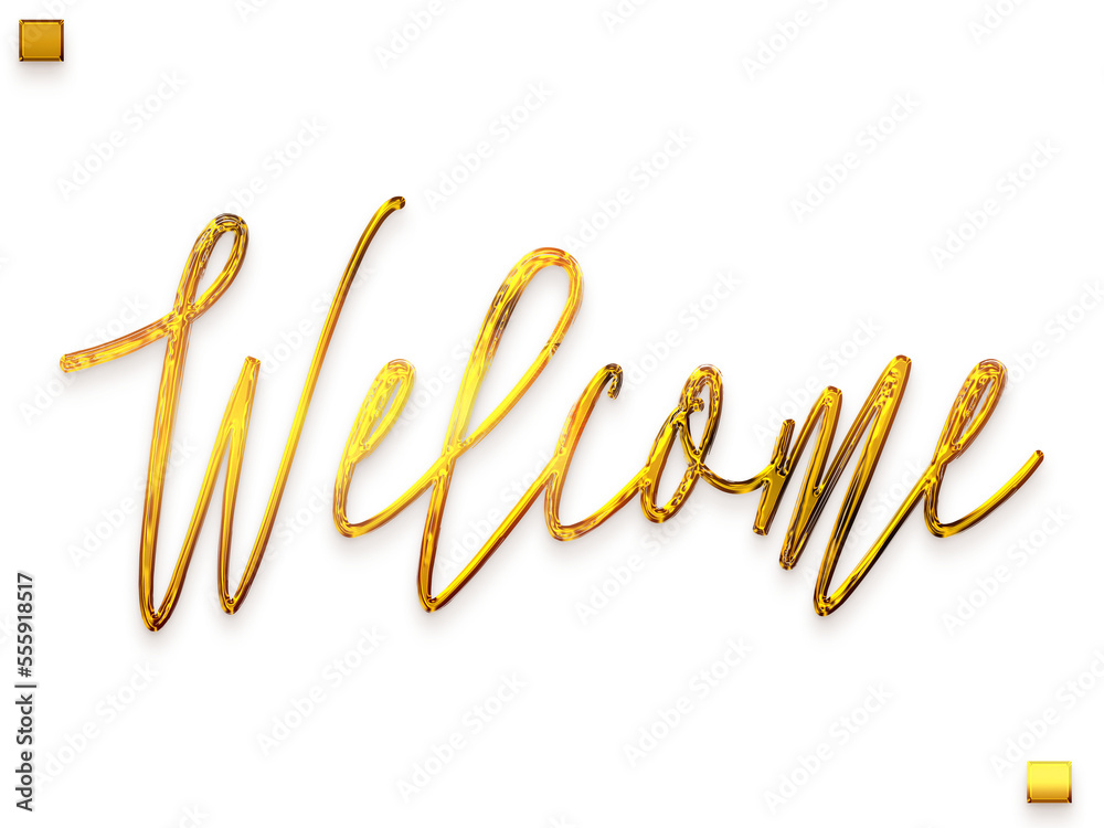 Welcome Text Gold Brush Typography Text Style Welcome Text Gold Brush Typography Text Style