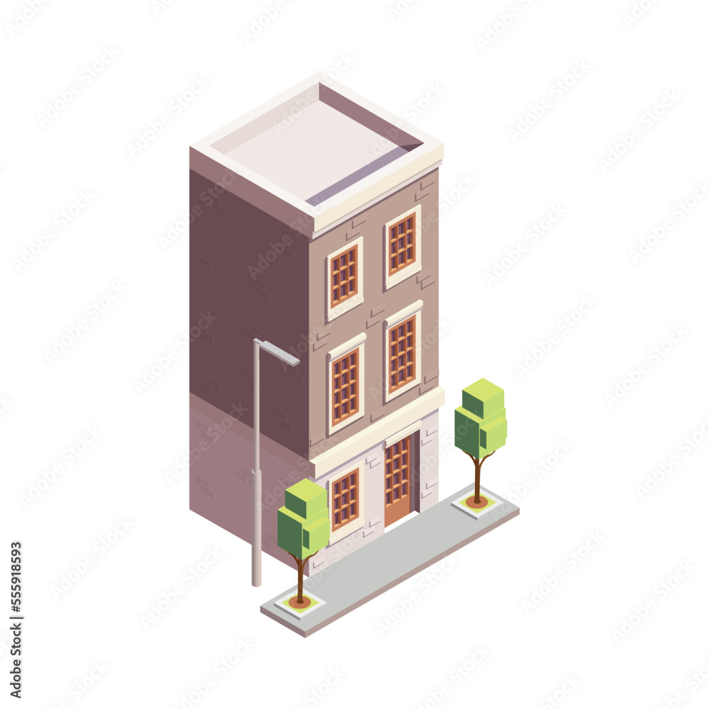 Town House Isometric Composition Town House Isometric Composition