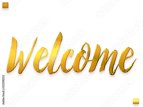 Welcome Text Gold Bold Alphabetical Text  photo