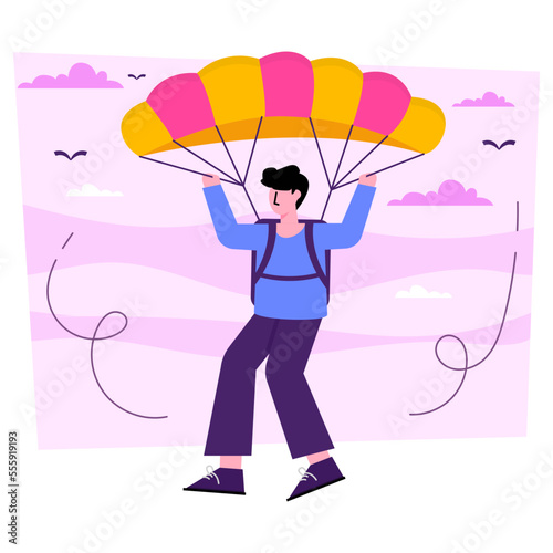 Modern design illustration of paragliding 