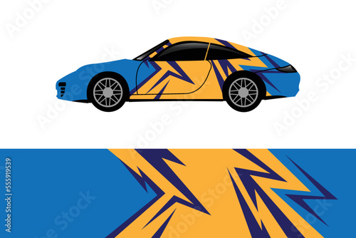 Car wrap decal designs. Abstract racing and sport background for racing livery or daily use car vinyl sticker.