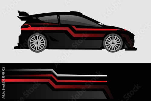 Car decal design vector. Graphic abstract stripe racing background kit designs for wrap vehicle  race car