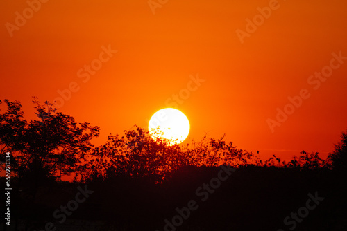 sole alba  grande  arancione  tramonto