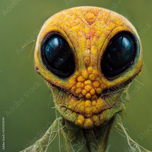 Insect face of a fictitious alien - Generative AI photo