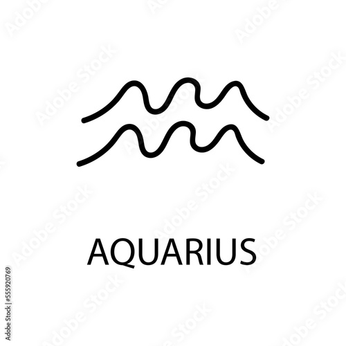 Zodiac Aquarius Sign in linear style isolated. Aquarius zodiac symbol in minimal style. vector illustration 