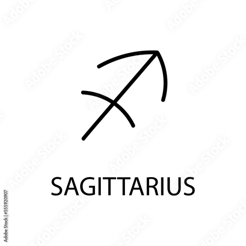 Zodiac Sagittarius Sign in linear style isolated. Sagittarius zodiac symbol in minimal style. vector illustration