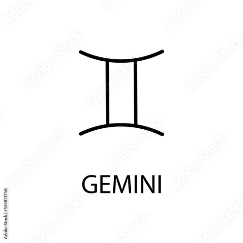 Zodiac Gemini Sign in linear style isolated. Gemini zodiac symbol in minimal style. vector illustration 