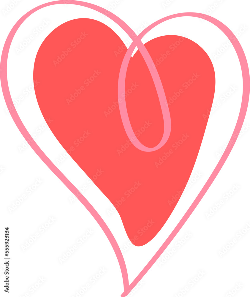 Pink Love Heart Element Object