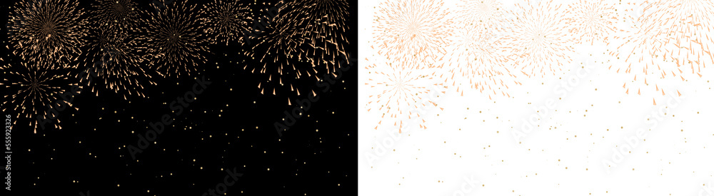 fireworks with black background and sparkle light Stock Illustration