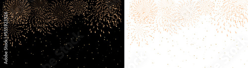 fireworks with black background and sparkle light photo