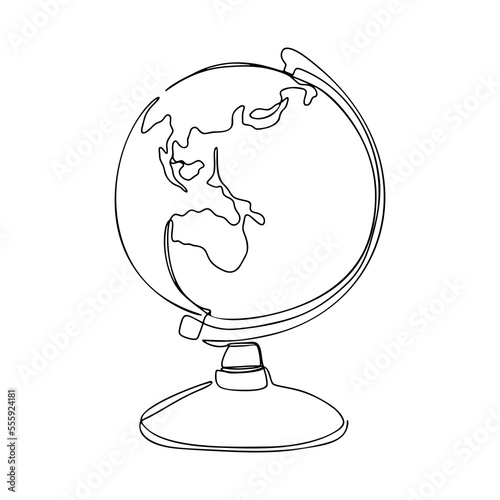 One Continuous Line Earth Globe