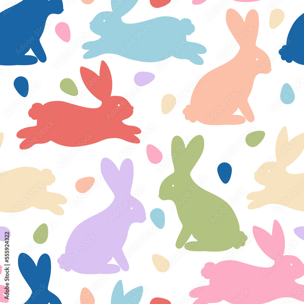 Easter Bunny and Egg Colorful Seamless Pattern Easter Bunny and Egg Colorful Seamless Pattern