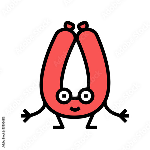 kielbasa meat character color icon vector. kielbasa meat character sign. isolated symbol illustration