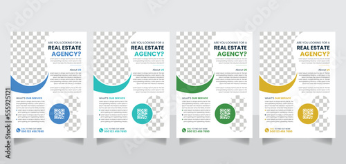 A4 size real estate business agency flyer leaflet poster banner template vector design