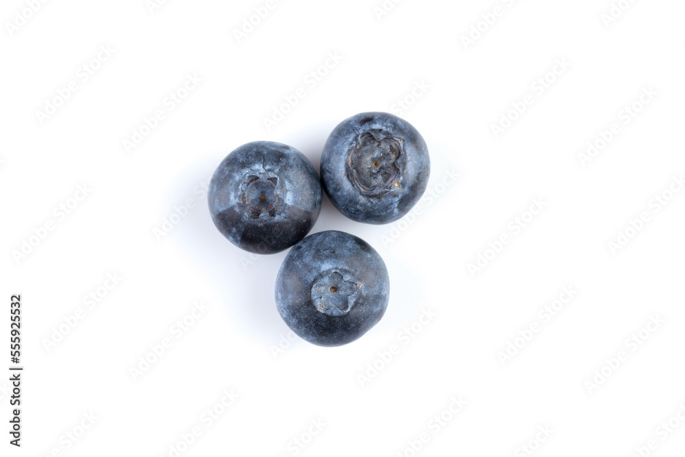 Blueberries on white background