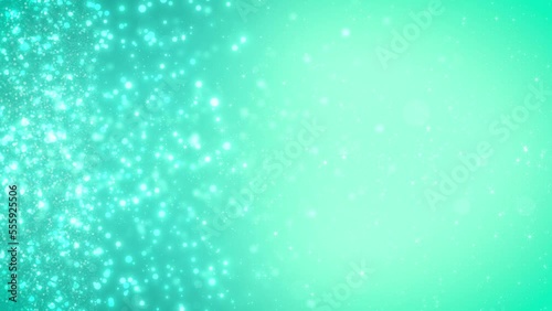 Animation in shimmering turquoise green color. Background material for vertical screens.