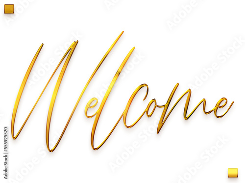 Welcome Text Golden Stylish Cursive Typography Text Transparent PNG