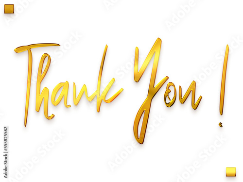 Thank You ! Transparent PNG Gold Text Stylish Cursive Calligraphy  photo