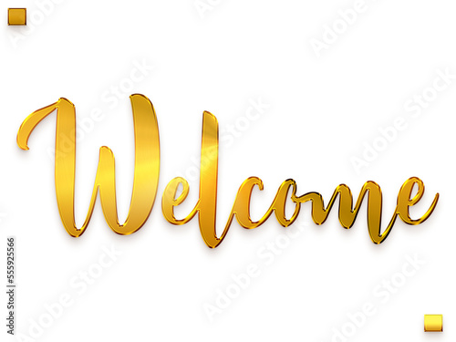 Welcome Text Golden Bold Calligraphy  Text Transparent PNG photo