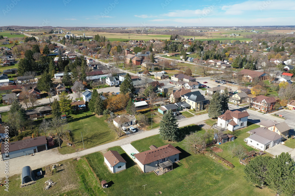 Aerial of St Clements, Ontario, Canada