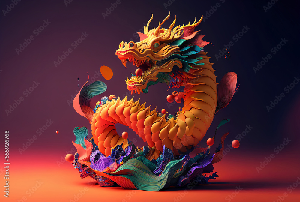Chinese New Year Festival with dragon