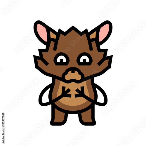 animal monster funny color icon vector. animal monster funny sign. isolated symbol illustration