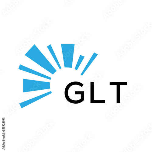 GLT letter logo. GLT blue image on white background and black letter. GLT technology  Monogram logo design for entrepreneur and business. GLT best icon.
 photo