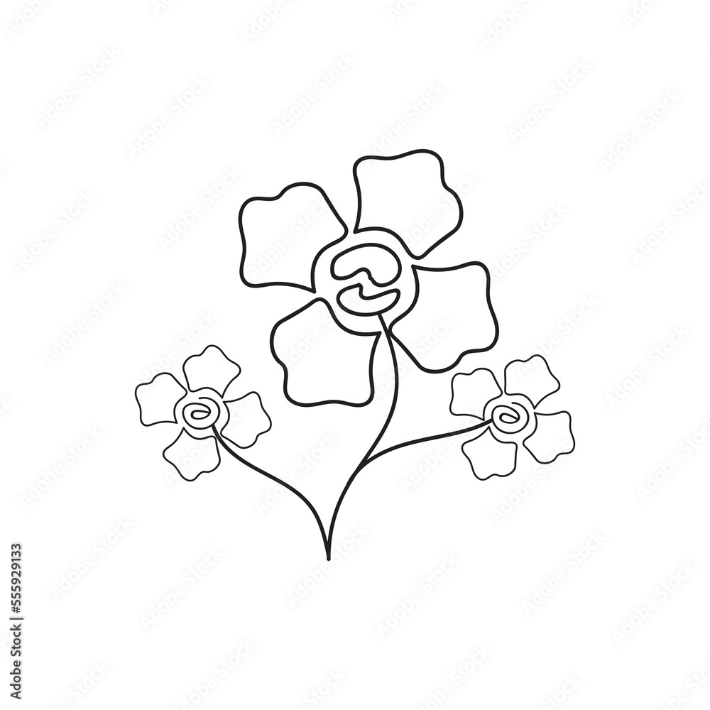 Obraz premium flower line design vector illustration icon