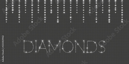 diamond decoration, vector illustration with shine, isolated