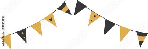 Carnival garland with flags. Decorative colorful party pennants for birthday celebration