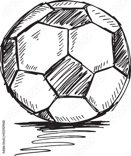 Sketch of Soccer ball icon , vector illustration
