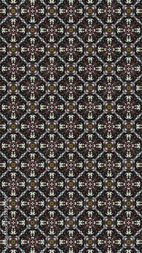 Pattern with shiny flakes black white green texture geometric symmetric