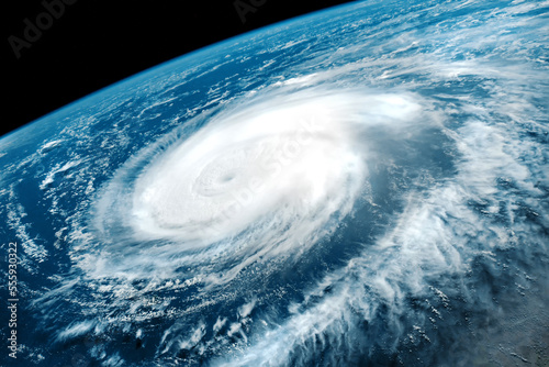 Typhoon storm seen from satellite. Elements of this image furnished by NASA