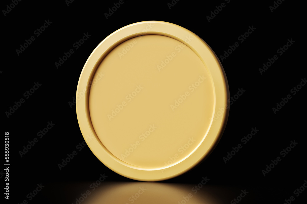 Matte gold coin template suitable for designing icons, logos and tokens. High quality 3D rendering. Matte gold coin template suitable for designing icons, logos and tokens. High quality 3D rendering.