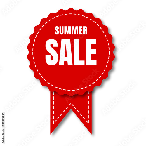 red and white summer sale labels