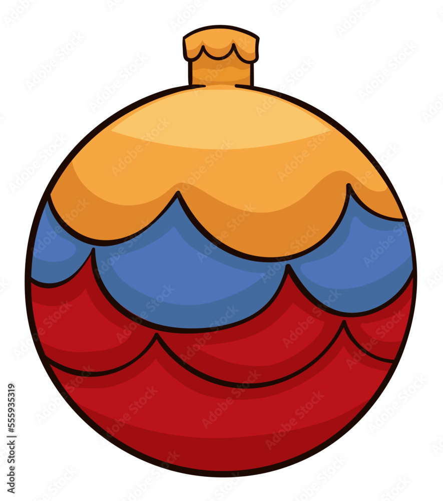 Obraz premium Colorful and patriotic Xmas tree ball with Colombian Colors, Vector illustration