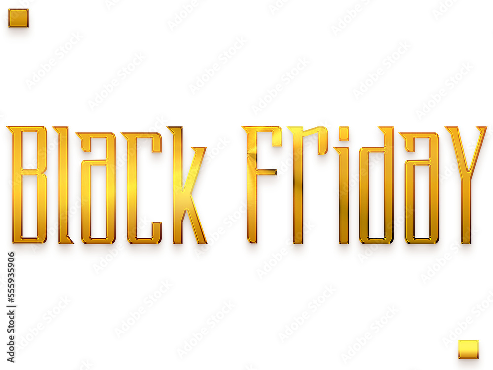 Fototapeta premium Black Friday Transparent PNG Golden Text Bold Calligraphy