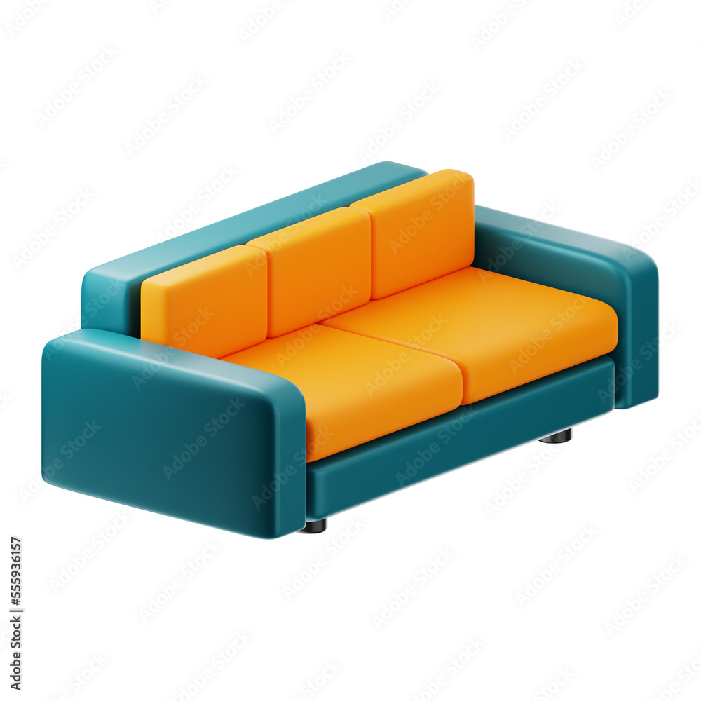 Fototapeta premium Home Furniture sofa icon 3d rendering on isolated background PNG