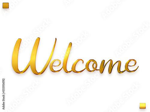 Welcome Text Golden Typography Cursive Text Transparent PNG photo