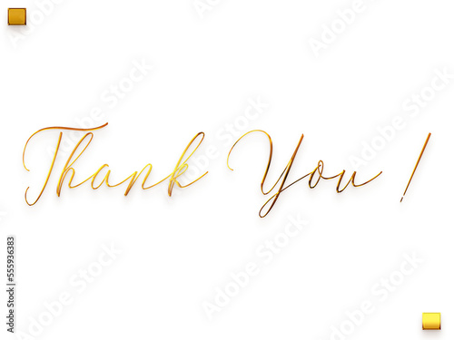 Thank You ! Transparent PNG Gold Text Cursive Calligraphy 