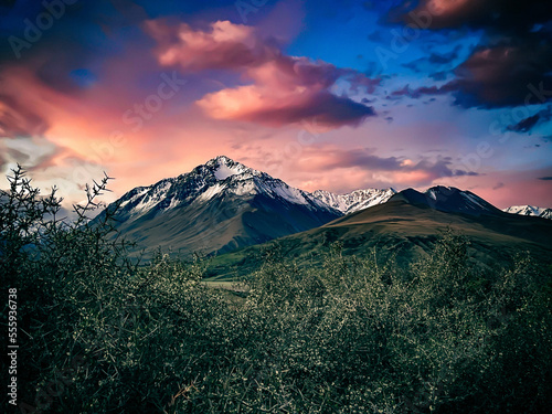 sunset in the mountains